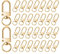 JJUNW 30 Stück Schlüsselanhänger Karabiner, Karabinerhaken mit Drehgelenk, Karabinerverschlüsse mit D-Ring 360° drehbarem Schlüsselringe Edelstahl für DIY Keychain Schlüsselring Stecker (Gold)