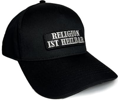 Basecap Religion ist heilbar in schwarz I Unisex frei einstellbar I bestickter Patch I Snapback Cap Kappe Mütze