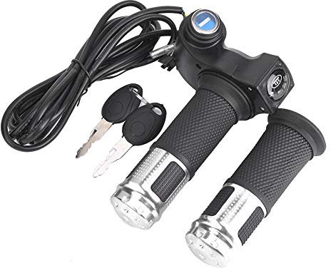 Yuezhongoo Acceleratore a pollice, acceleratore a rotazione con display a LED per scooter elettrici da 12 a 99 V ((impugnatura argentata))