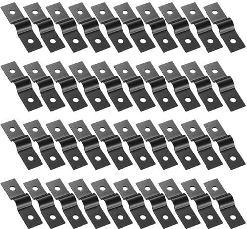 40 Pcs Support Connecteur de Clôture en Treillis à Double Tige, Support de Clôture, Colliers de Serrage en U-Collier de Serrage Tuyau, Support Collier de Fixation pour 6mm Clôture en Treillis à Tige