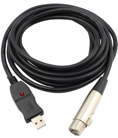 Vaguelly 3m Cable Usb Xlr Convertidor Usb Macho Xlr Hembra Cable De Micrófono Accesorio De Audio Para Estudios De Música