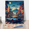 TISHIRON Auto Malen nach Zahlen für Erwachsene Anfänger, DIY Anime Auto in der Stadt Erwachsene Malen nach Zahlen Kits auf Leinwand Acrylmalerei Zeichnung mit Pinseln Ölgemälde 16x20 Zoll