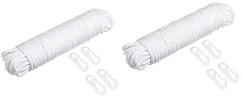 Yardwe 2 Sätze Fahnenmastseil Flaggen Fahnenmast-Hardware Seile Juteseil Stangen Flagge Im Freien Makramee-Schnur Plane Pole Terrassendielen Zubehör Für Fahnenmasten Nylon Weiß