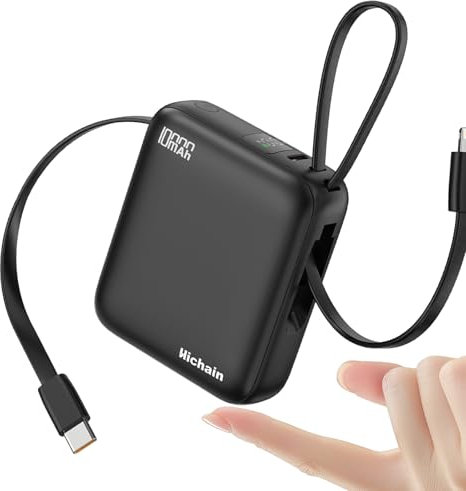 Hichain Power Bank 10000mAh 22.5W Banca di Potenza Portatile Alta Velocità con Display Digitale Dual Port Compatibile con iPhone 16/15/14/13, Samsung, iPad