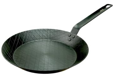 pasoli Steak-Pfanne aus Carbonstahl für Induktionsherde und Gasherde, ofenfest, voreingebrannt, 28cm