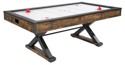 VEVOR Air Hockey Tisch (214 cm) mit 2 Pushern & 2 Pucks & elektronischem Punktezähler & X-förmigen Beinen, luftbetriebener Hockey-Spieltisch für Familienspielzimmer Partys Familientreffen Büro
