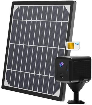 UCOCARE Camera 4G Solaire Exterieur avec Carte SIM, Camera de Surveillance sans Internet avec Panneau Solaire, 5200mAh Batterie, HD Portable, Angle Vision 160°, AI Détection Mouvement, Vision Nocturne