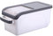 1PC Rice Dispenser 18.5x8x8 Inch 10kg PP Rice Container with Slide Lid, Handle & 2 Bottom Wheels Storage Bucket for Cereal, Bean, Grain, Corn..