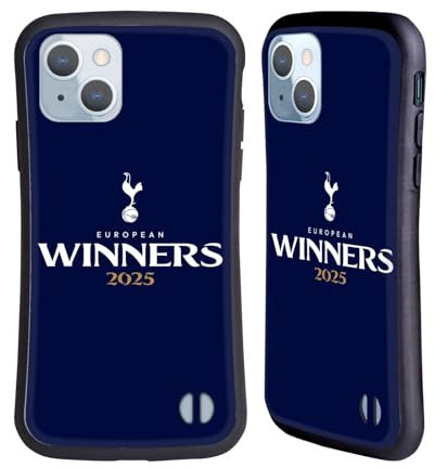 Head Case Designs Offizielle Tottenham Hotspur F.C. Blau 2025 Europäische Sieger Hybride Handyhülle kompatibel mit Apple iPhone 14