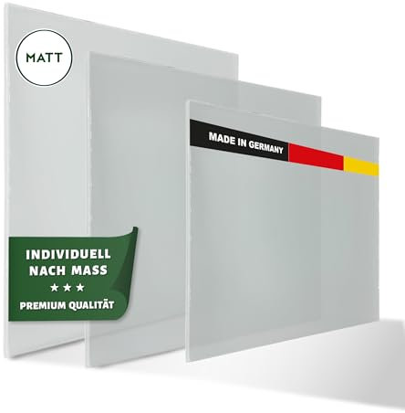 Brigla Premium Verbundsicherheitsglas 8mm Matt – Glasplatte/Glasscheibe individuell nach Maß – VSG Sicherheitsglas für Tischplatten/Geländer/Windschutz & Mehr –Glas Zuschnitt aus Deutschland