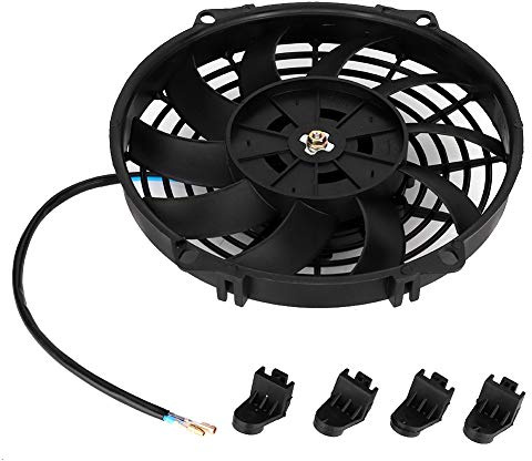lvifloae Ventilador de refrigeración automotriz 24 V, universal, eléctrico, para radiador, de 9 pulgadas y 10 aspas curvas, para coches y camiones, universal, de fácil