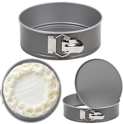 STORM TRADING GROUP 22cm Non-Stick Springform 9 Inch Cake Pan Round Bake Ware Tin for Kitchen Bakes Cheesecake, Brownie, Gateaux Pie & Cake (3)