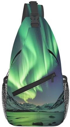 MXPELGHMAD Schultertasche, Umhängetasche, Cross-Brusttasche, Nordlichter, Rucksack, Reisen, Wandern, Tagesrucksack, Nordlichter, Einheitsgröße
