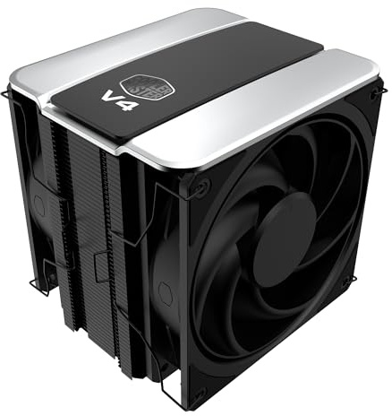 Cooler Master V4 Alpha 3DHP CPU Air Cooler – Patented 3D Heat Pipe Technology, Dual 120mm PWM High Airflow Fans, Quiet Cooling & Easy Installation, AMD AM5/AM4 & Intel LGA 1851/1700, Black