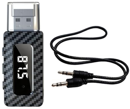 Ubric Receptor Bluetooth inalámbrico FM para Coche, Adaptador USB Bluetooth 5.3, Receptor y transmisor 3 en 1 para reproducción inalámbrica de música en casa, TV y estéreo
