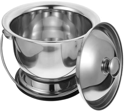siduytin Pot de Nuit avec Couvercle, Bassin de lit d'intérieur en Acier Inoxydable Anti-éclaboussures, avec Couvercle