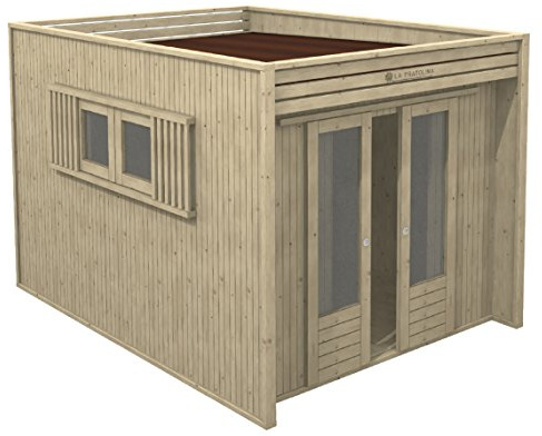 La Pratolina Casetta Moderna da Giardino 2.5x3 Legno di Alta qualità Modello CUBO ad Uso ricovero Attrezzi, bricolage, spogliatoio