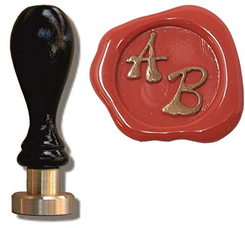 Siegelstempel Petschaft in der Schriftart Squiggle | 24 mm | 2 Initialen | 8,2 cm | Eine tolle Geschenkidee um etwas persönliches zu schenken Siegel mit 2 Buchstaben