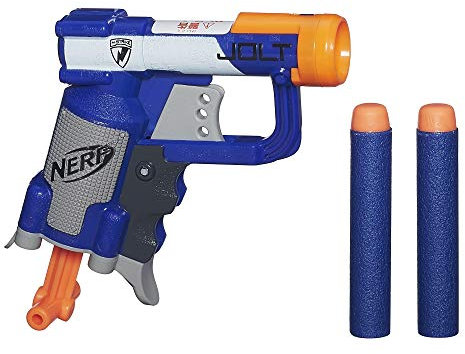 Nerf N-Strike Elite Jolt Blaster, Noir – Micro Taille, Puissance furtive, 2 fléchettes Elite, Pistolet Jouet pour Enfants, A0707EU6