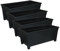 4 x Ebony/Black Trough Plastic Garden Planter Indoor & Outdoor Flower / Plant Pot