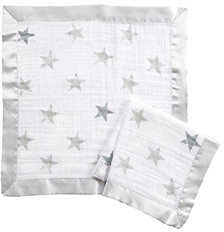 aden by aden + anais dusty, Schmusetücher, Musselin aus 100% Baumwolle, Rand aus Satin, 40cm X 40cm, 2er Pack