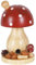 Räucherpilz rot-weiß Natur, 15 cm/Räuchermännchen Dekofigur/handbemalt im Kunsthandwerks-Stil/Räuchermann/Räucherfigur aus Holz