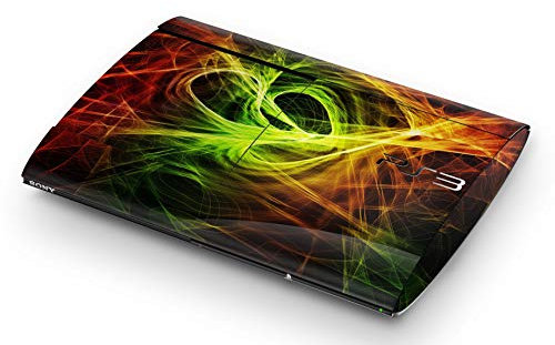 Skins4u Aufkleber Design Schutzfolie Vinyl Skin kompatibel mit Sony PS3 PlayStation 3 Super Slim Particles