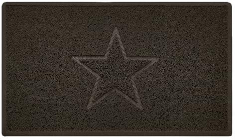 Nicoman Star Shape Embossed Entrance Door Mat Non Slip Dirt Trapper PVC Spaghetti Mat with Rubber Base, Jet Washable Quick Drying Doormat Indoor or Outdoor - (Medium, Brown, 75 x 44cm)