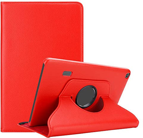 Cadorabo Custodia Tablet per Huawei MediaPad T3 7 (7.0 Zoll) in ROSSO PAPAVERO – Copertura Protettiva in Stile Libro SENZA Auto Wake Up con Funzione Stand e Cerniera Elastico