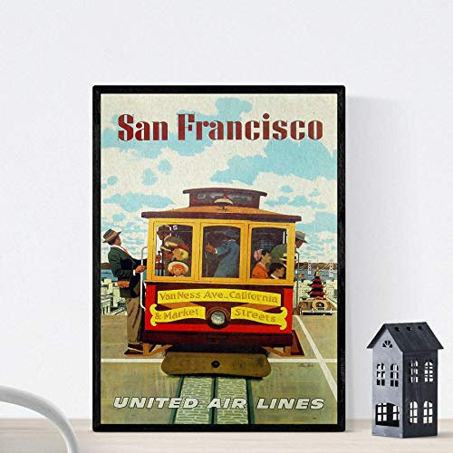 Nacnic Vintage Poster Vintage Poster Amerika. San Francisco. A4-Format
