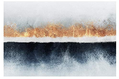 Bilderwelten Aquarell Mustertapete modern inkl. Kleister 288x190cm - Vliestapete Made in Germany - Fototapete abstrakt Schlafzimmer - Aquarell Tapete Gold Design - Tapete edel Wohnzimmer Flur T_3283