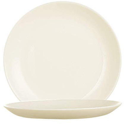 PEGANE Lot de 24 Assiettes Creuses en Zenix Blanc - Ø 24 cm