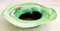 Saladier en verre coloré vert-beige blanc marbré verre soufflé à la bouche Diamètre 18 cm Hauteur env. 4 cm