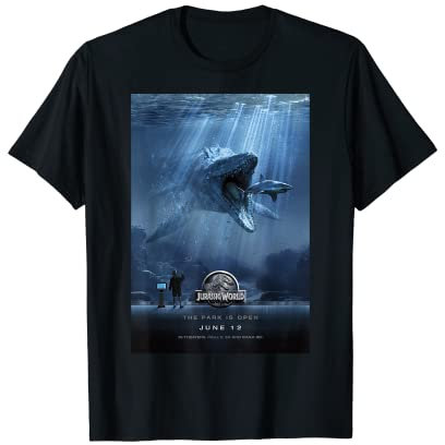 Jurassic World Mosasaurus Movie Poster T-Shirt
