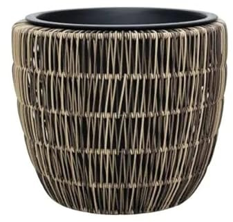 TrendLine Polyrattan Pflanztopf Ø 33 x 28cm mit Einsatz Pflanzkasten Blumenkübel