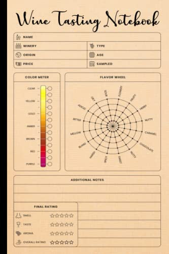 Wine Tasting Notebook: Wine Tasting Notebook & Diary (Gifts for Wine Lovers) Size 6X9, 120 Pages