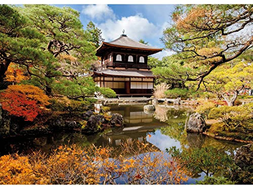 BRICOFLOR Leinwand Bild japanischer Garten | Asiatisches Wandbild mit Japan Motiv im Herbst | Wellness Leinwandbild für Badezimmer und Schlafzimmer