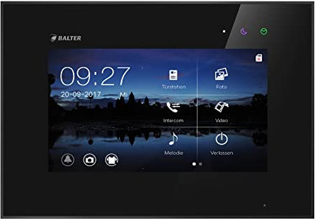 Balter Zusatz WLAN Monitor EVO Video-Türsprechanlage, Touchscreen, 7 Zoll Monitor, 2-Draht Bus ?APP Steuerung, Schwarz
