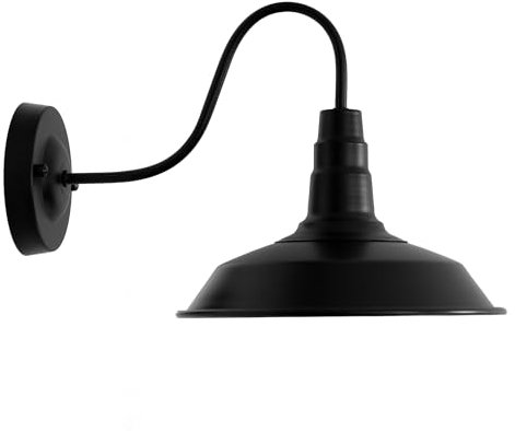 EDO Wandlampe AKRON, 1-flammige Wandleuchte Industrial, Vintage, Retro, Wohnzimmerlampe aus Stahl in Schwarz, Schlafzimmerlampe mit E27 Fassung, EDO777184