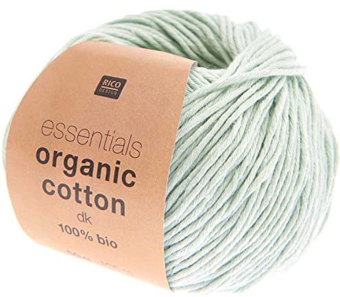 Rico Design Essentials Organic Cotton DK Farbe 09, Bio Baumwolle Baumwollgarn zum Stricken oder Häkeln
