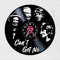 Schallplattenuhr aus Vinyl Vinywoody Wanduhr aus Vinyl, Silhouette der britischen Gruppe von Rock and Roll Rhythm and Blues