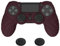 PlayVital Hülle für ps4 Controller,Anti-Rutsche Schutzhülle Case Zubehör Hülle ergonomische Silikonhülle,2 Stück Joystick Caps für ps4 Slim Pro Controller(Guardian Edition,Weinrot)