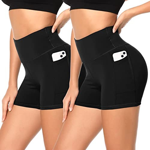 CAMPSNAIL Radlerhose Damen mit Taschen Kurze Leggings Damen High Waist Yoga Shorts Blickdicht Sporthose Hotpants