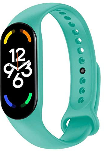 OcioDual Pulsera de Recambio Silicona, Turquesa, Compatible con Xiaomi Band 7 6 5, Compatible con Amazfit Band 5, Correa Repuesto Brazalete Goma Suave Flexible
