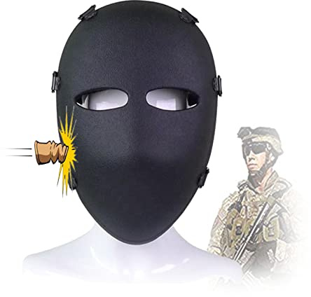 Ballistisches Visier, NIJ IIIA Gesichtsschild, Ultra -Licht, militärische Taktische schützende Gesichtsmasken (Color : Black, Size : Full face)
