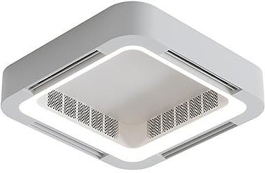 Led Bladeless Ceiling Fans Lights with Remote Control,Creative Modern Mute Smart Fan Lamps,6 Wind Speeds 3 Color Temperature Dimmable Fan Lights for Bedroom Living Room(Color:White)