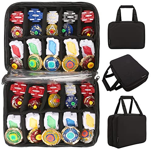 KISLANE 40 Battle Spinners Carrying Case for Beyblade - 20 Slots Storage Accessories Bag With Battle Spinner Organization