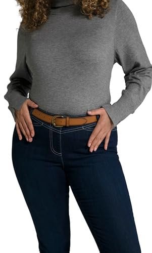 Ulla Popken Damen Basic, schmal Gürtel, Marone, 145