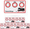 Aufkleber Set für Wohnwagen Cockpit, 6 Stück, 10 x 6 cm, beschreibbare und selbstklebende Folie, Camper Van Hinweis Klebesticker Fahrzeugmaße Länge x Breite x Höhe x Gewicht, Wohnmobil Zubehör Sticker
