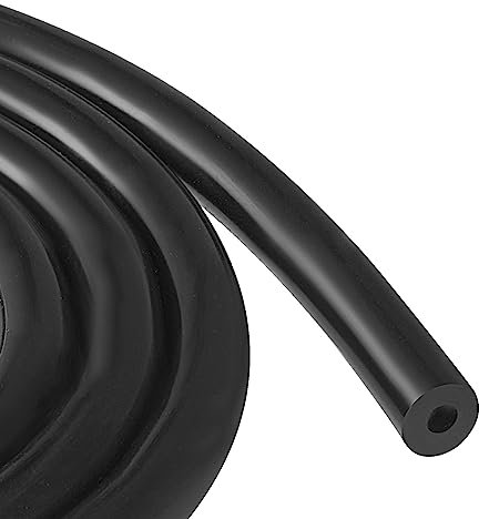 QUARKZMAN Silicone Tubo Flessibile 4mm x 10mm, 1,5m, Nero